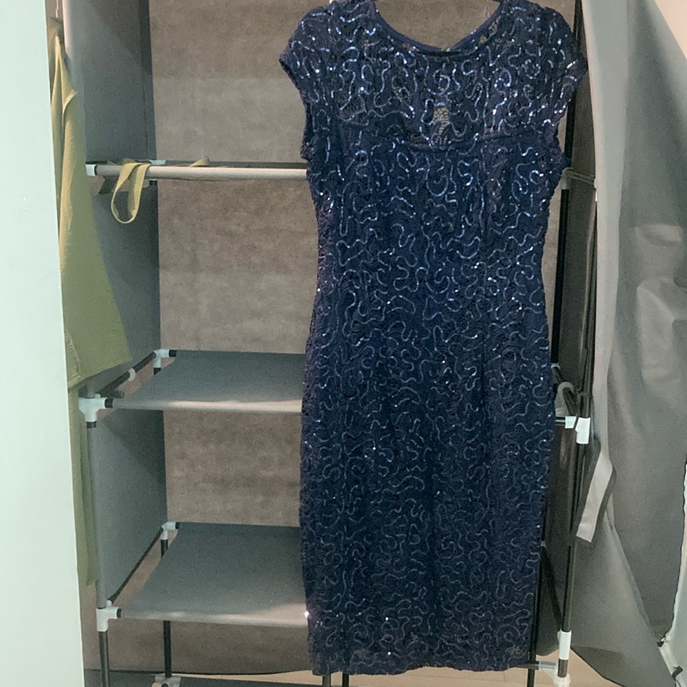 Stunning sequins midi dress with see through top